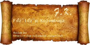 Fülöp Kolombusz névjegykártya